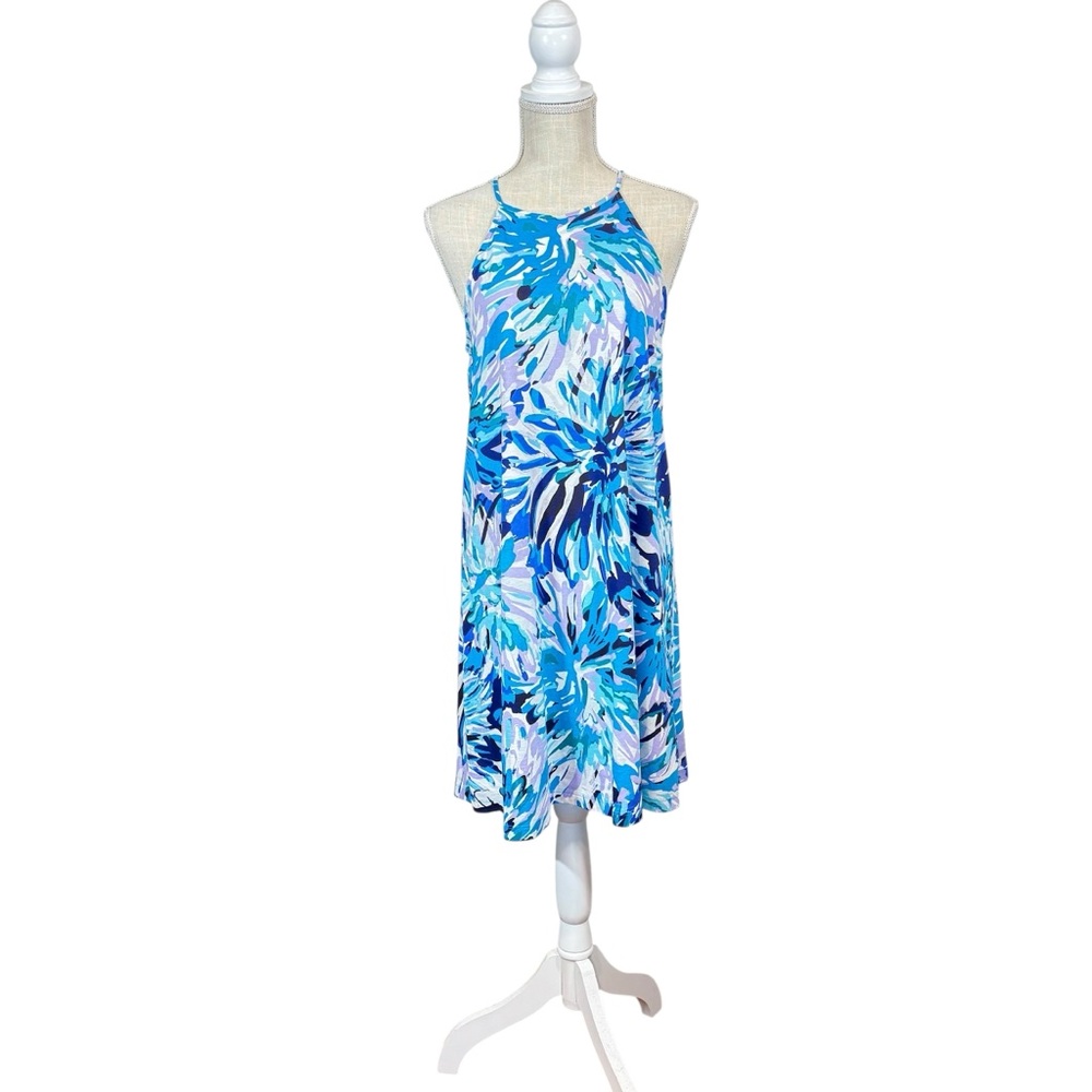 Lilly Pulitzer Margot Swing Dress Off Tropic Size Small Blue Purple Pima Cotton